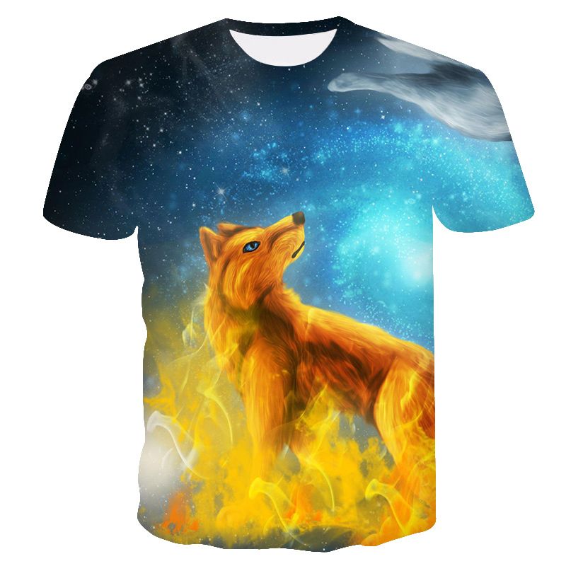 2022 Shirt männer Neue Lion Wolf Tier T Hemd 3d Wolf Print Kurzarm Mode Unisex Sommer Harajuku Hip hop Kleidung_voghion.com