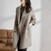 Doppelseitiger Wollmantel für Damen – Slim Fit Trenchcoat mit Gürtel, eleganter Pea Coat für Herbst und Winter, Büro & Freizeit_voghion.com