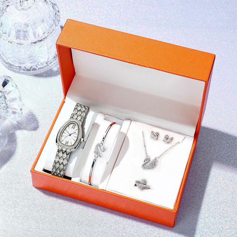 Women's Watches Celebrity Hot Selling Trend Full Of Diamonds Roman Numerals Five Piece Women's Fashion Watch Set Live Broadcast Women's Watch_voghion.com