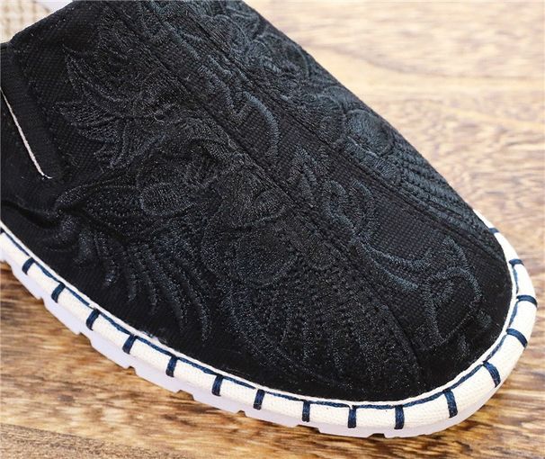 en Low Cut Round Head Casual Solid Color Embroidery Monk Shoes_voghion.com