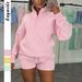 Women's Clothing 2025 Autumn And Winter Casual Zipper Sweater Shorts Two-piece Set_voghion.com