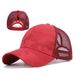 Cappellino da baseball con coda di cavallo, regolabile, da donna, con chignon spettinato, nero, rosa, per ragazze, casual, in cotone, con snapback, estivo, in rete_voghion.com