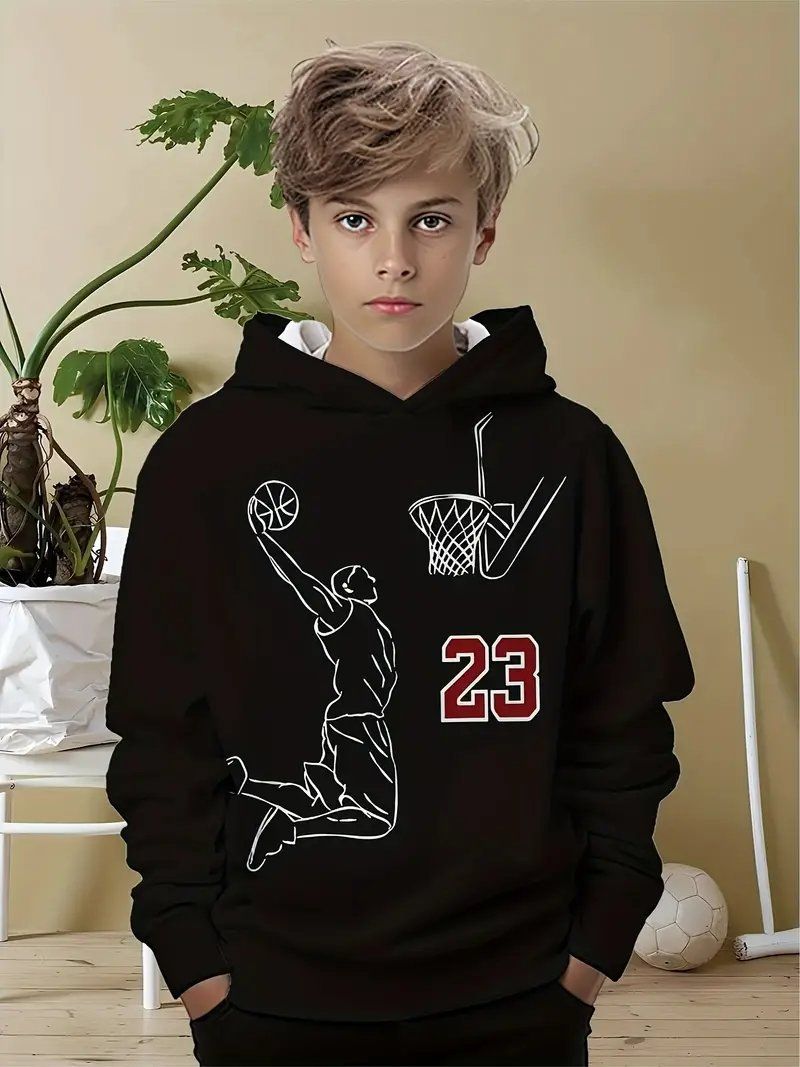 Kids’ Clothing Tops Fashion Sports Printing Series Children's Clothing Sweatshirt Men's 3D Digital Printing Loose Hoodie_voghion.com