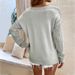 2025 Mao Yu Einfarbig Hohl Pullover frauen Herbst/Winter Neue V-ausschnitt Pullover Stricken Top_voghion.com