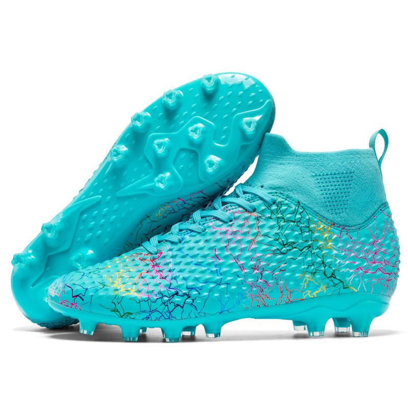Chaussures de football montantes, gazon synthétique, longs clous en cuir, chaussures d'entraînement pour adolescents et étudiantes_voghion.com