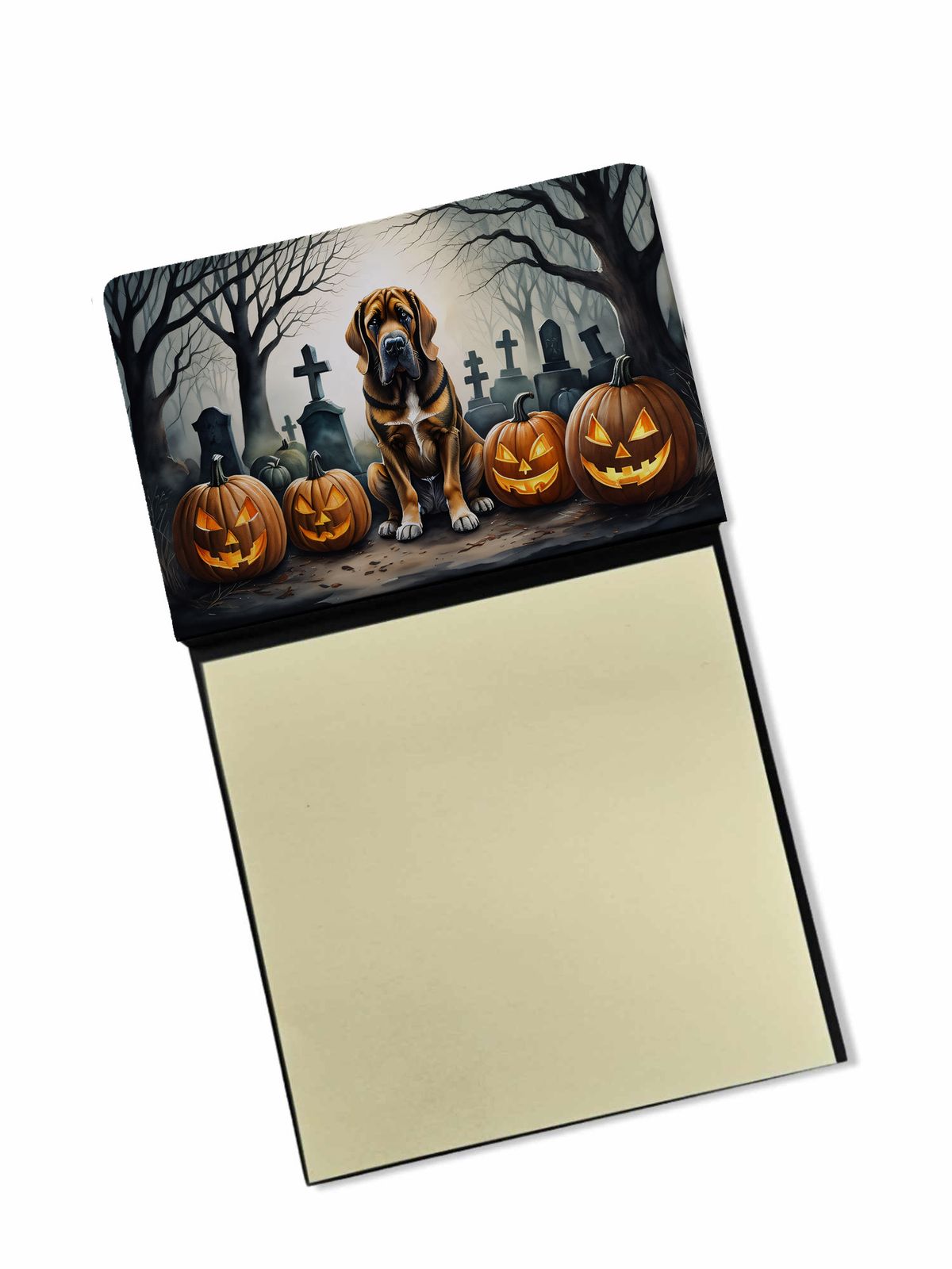 NEW Bloodhound Spooky Halloween Sticky Note Holder Refillable Dispenser Self-Sticky Note Pads, Memo Pads Blank Desk Accessories_voghion.com