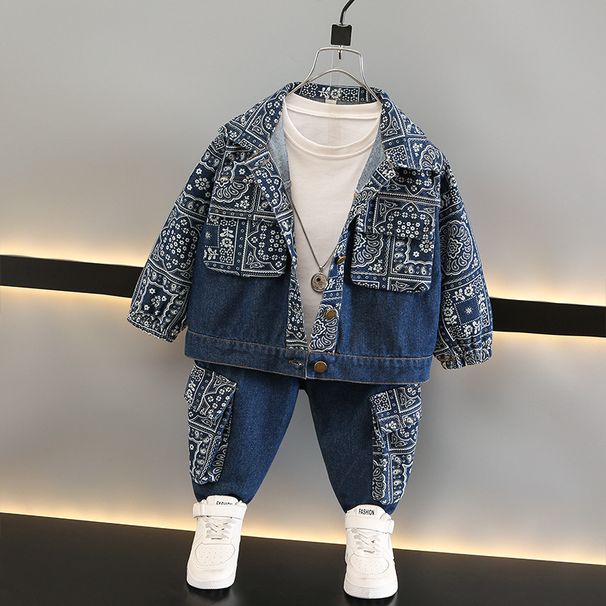 Vêtements pour enfants, costumes d'automne pour garçons 2024, nouveau style pour enfants, style printemps et automne, cool et beau, vêtements en denim pour bébés, célébrités_voghion.com