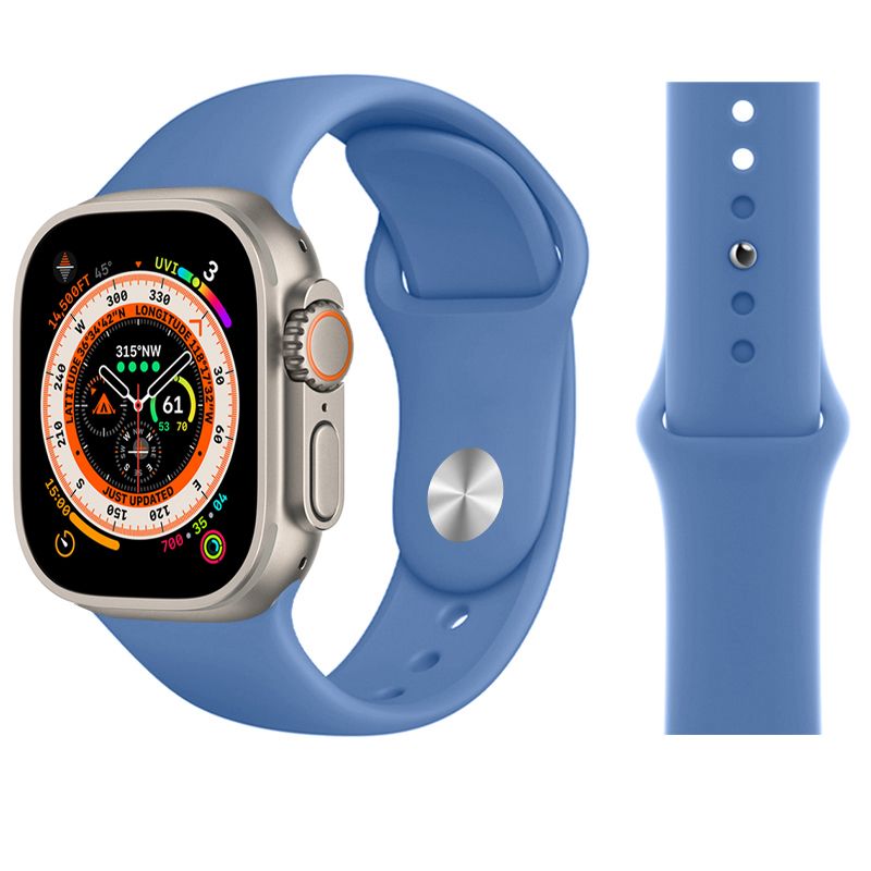 Pulseira para Apple Watch Band 49mm 44mm 40mm 45mm 41mm 42mm 38mm 44 45mm Silicone Sport Bracelet iWatch Series 7 se3 4 5 6 8 Ultra_voghion.com