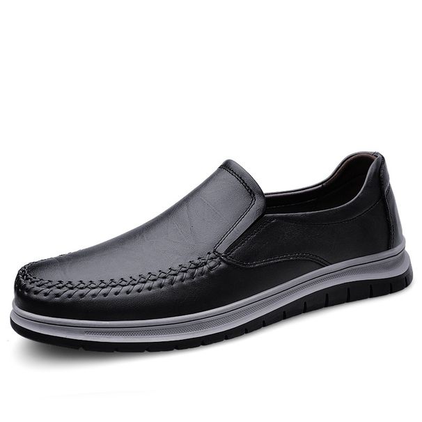 Herrenschuhe, Freizeitschuhe aus Leder, niedrige Schafthöhe, Fußüberzug aus Leder, Freizeitschuhe für Herren, einzelne Schuhe_voghion.com