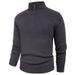 Autumn And Winter Lazy Style Pullover Knit Sweater Jacket, Loose Inner Wear Base Shirt, Half-Zip Knitted Sweater For Men_voghion.com