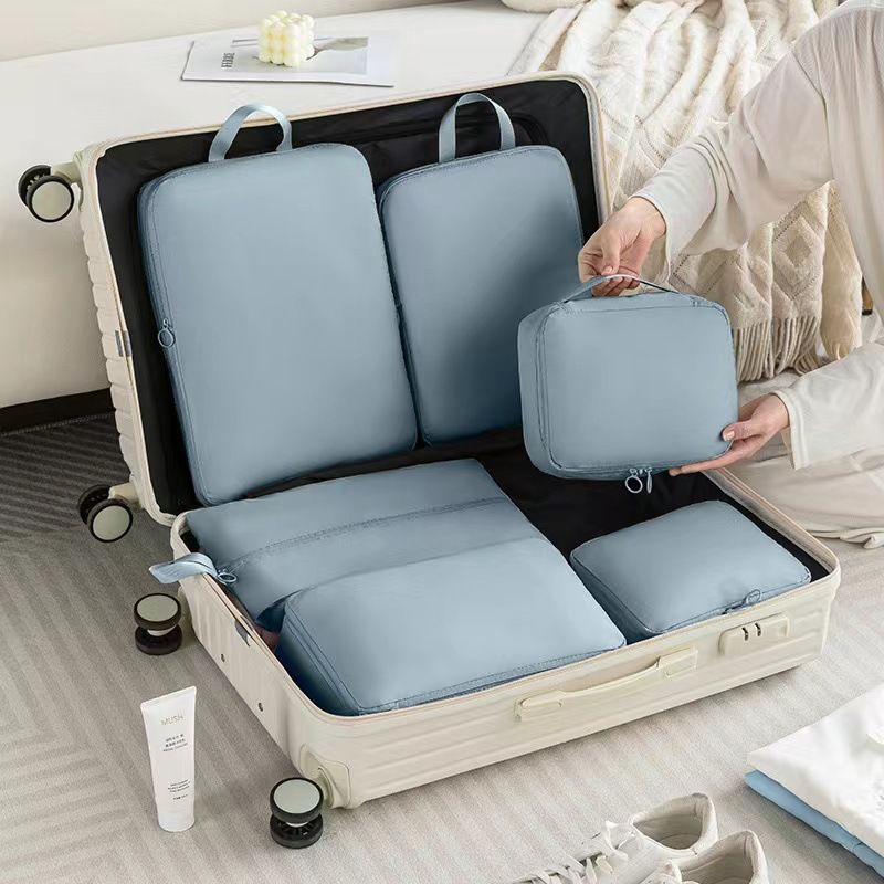 6-Piece Compression Travel Organizer Set - Memory Fabric Packing System For Clothes & Accessories (Space-Saving Water-Resistant Foldable)​_voghion.com