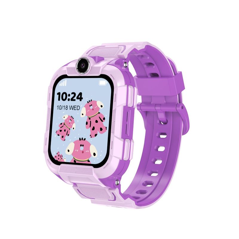 4G Kids Smart Watch With GPS Tracking, Video Calling, Waterproof Design, Compatible With IOS, Blue & Purple_voghion.com