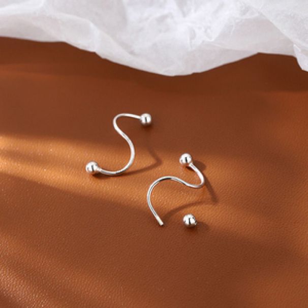 Orecchini a vite a molla in argento senza spremitura per donna 2024 Design Sense, moda di alta qualità all'ingrosso_voghion.com