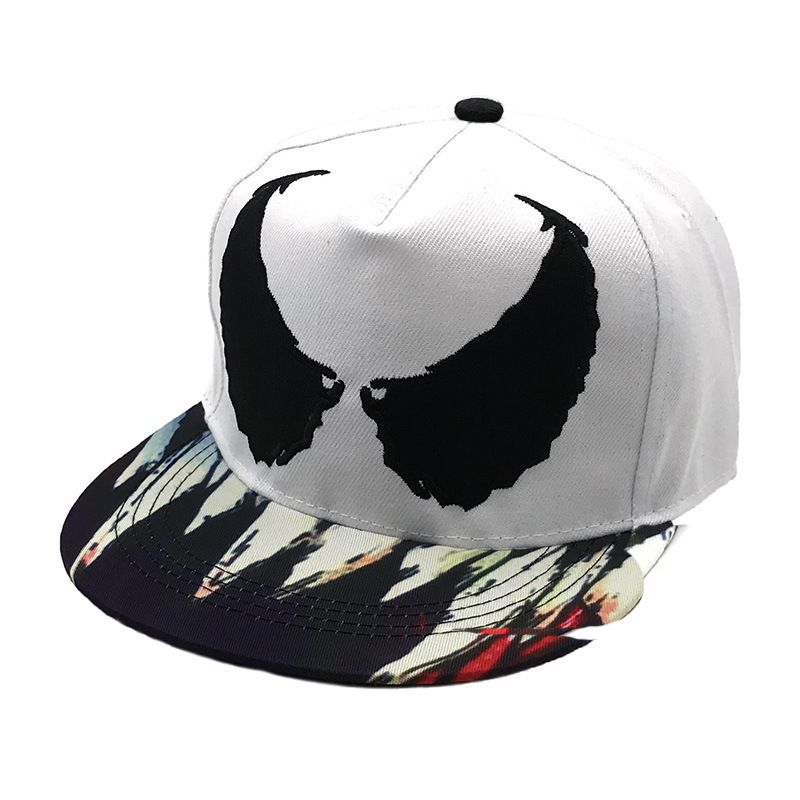 Casquette de baseball brodée à ailes Mar Flat Hip Hop Cap Venom Baseball Cap Print Sun Shade Hat_voghion.com