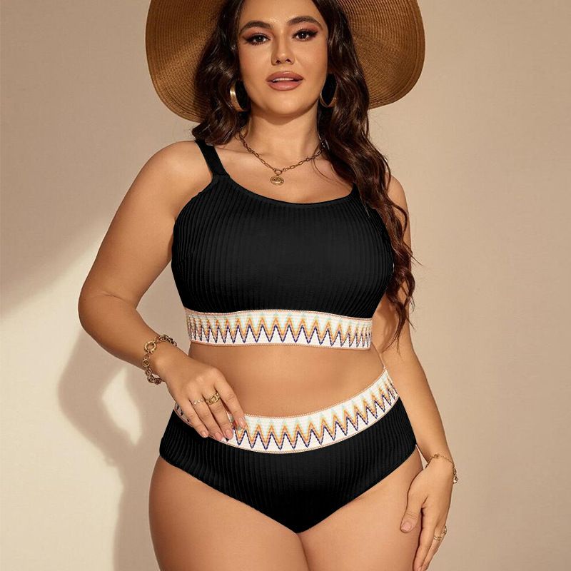Maillot de bain sexy pour femmes, grande taille, bikini fendu, taille haute, bikini _voghion.com