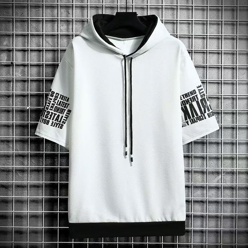 Men's Clothing Hooded Short Sleeved Trendy Clothes Men's Clothing Set With Casual Sports Short Sleeved Suit Men_voghion.com