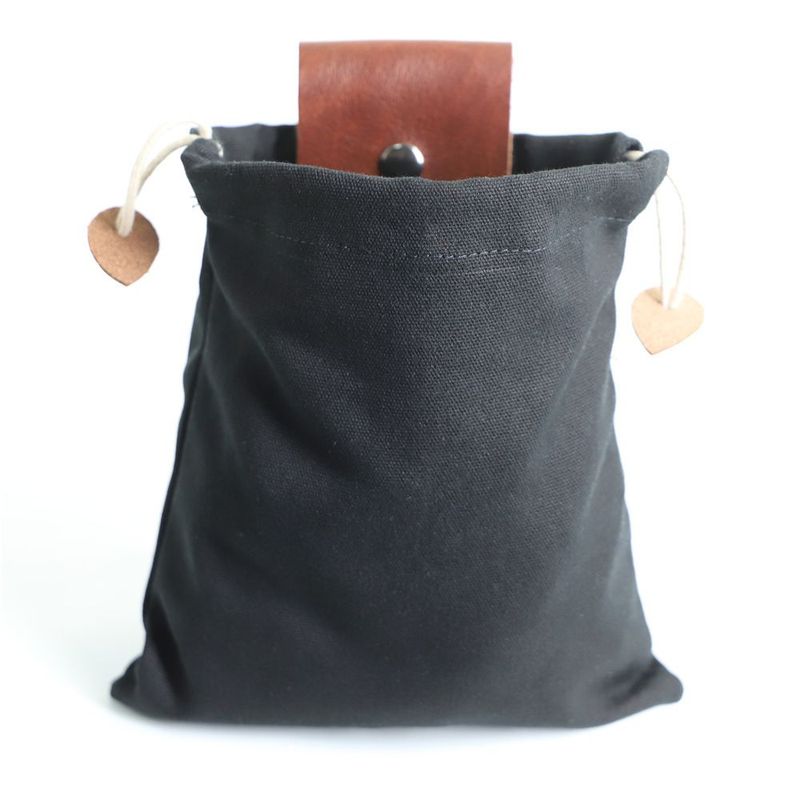 Outdoor Foraging Fruit Picking Hanging Waist Drawstring Foldable Canvas Tool Storage Bag_voghion.com