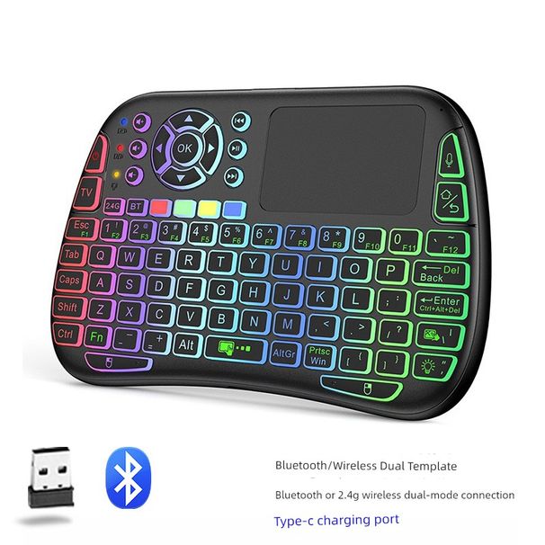 Ασύρματο πληκτρολόγιο Air Mini για ποντίκι Bluetooth διπλής λειτουργίας, εξαιρετικά μεγάλο αφής, κινητό τηλέφωνο, υπολογιστής-τηλεόραση, αποκωδικοποιητής_voghion.com