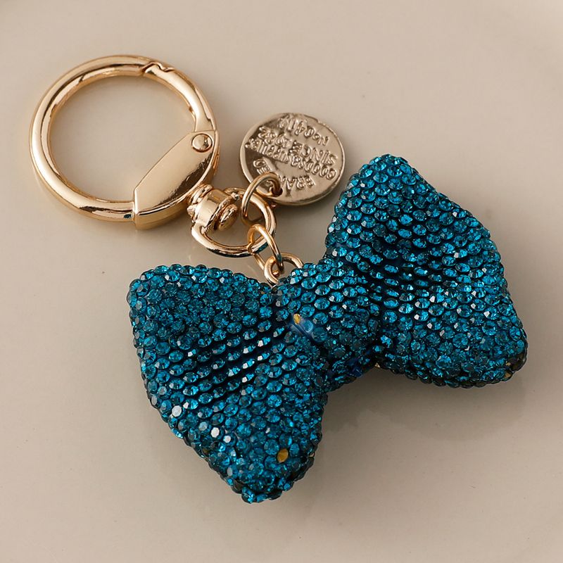 Πλήρες Diamond Bow Car Chain Key Chain Creative Small Tag ελατήριο δαχτυλίδι μεταλλικά αξεσουάρ Διακόσμηση τσάντας_voghion.com