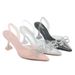 Herbst Neue Spitzen Bowknot Strass Sandalen Stiletto Heels Closed Toe Transparent High End High Heels Für_voghion.com