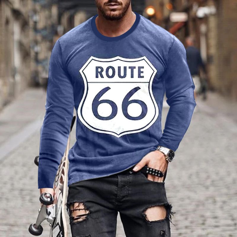 2021 new casual round neck long sleeved 3D digital printed slim fit pullover men's T-shirt_voghion.com