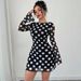 2025 Spring/Summer New Women's Sexy Polka Dot Backless Mesh Flared Sleeve Mini Dress_voghion.com