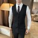 Westenanzug-Set im Bräutigam-Stil für Herren – formelle, legere Weste und Hose für Hochzeit und Büro_voghion.com