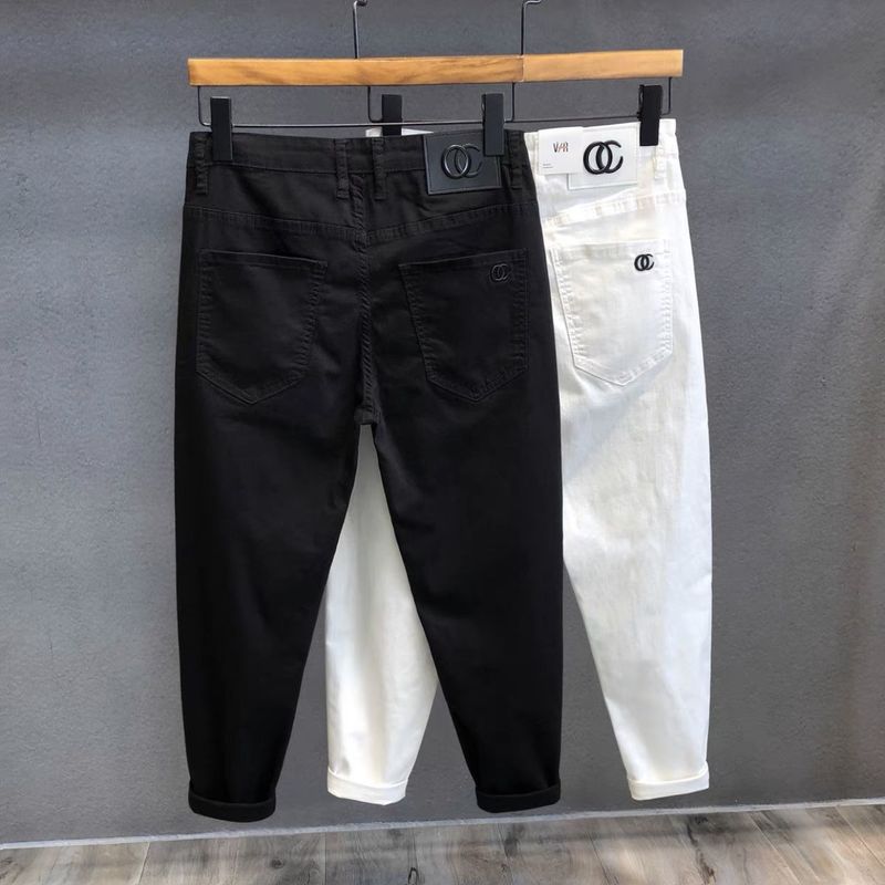 Abbigliamento maschile Jeans di alta qualità tinta unita per uomo Marchio alla moda Elastico di alta qualità Slim-fit Slim-fit Stile popolare online Pantaloni casual versatili_voghion.com