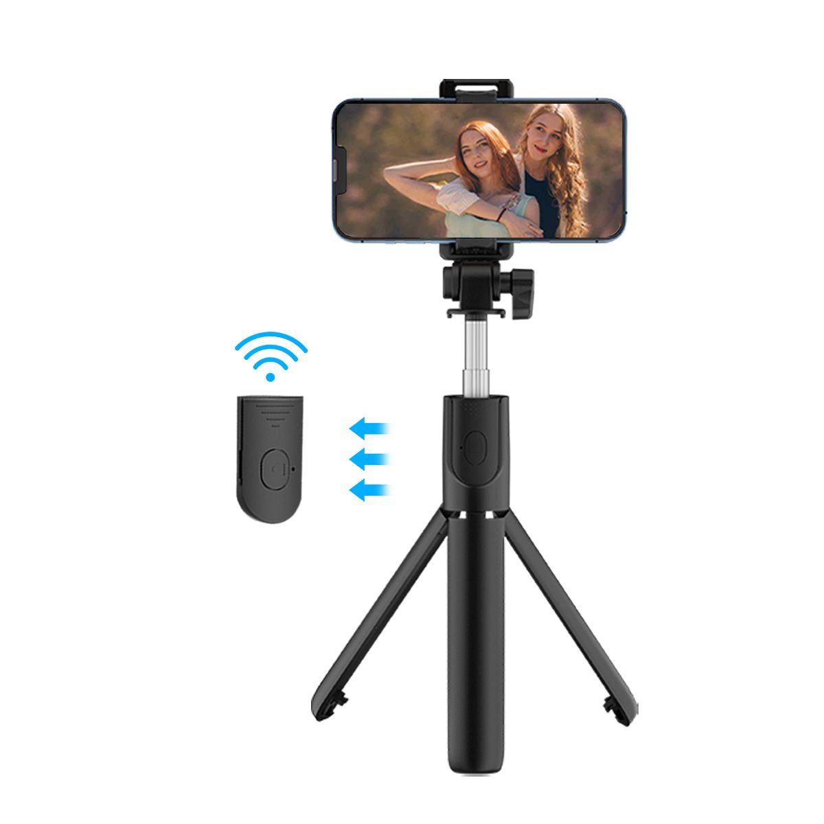 Bluetooth Remote Control Stick With Fill Light Portable Extendable Tripod Phone Live Streaming Selfie Device_voghion.com