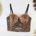 Women's Intimates Pleated Tube Top Worn Outside With Leopard Print Inside Beautiful Back Gathered Bra Adjustable Lace Tube Top_voghion.com