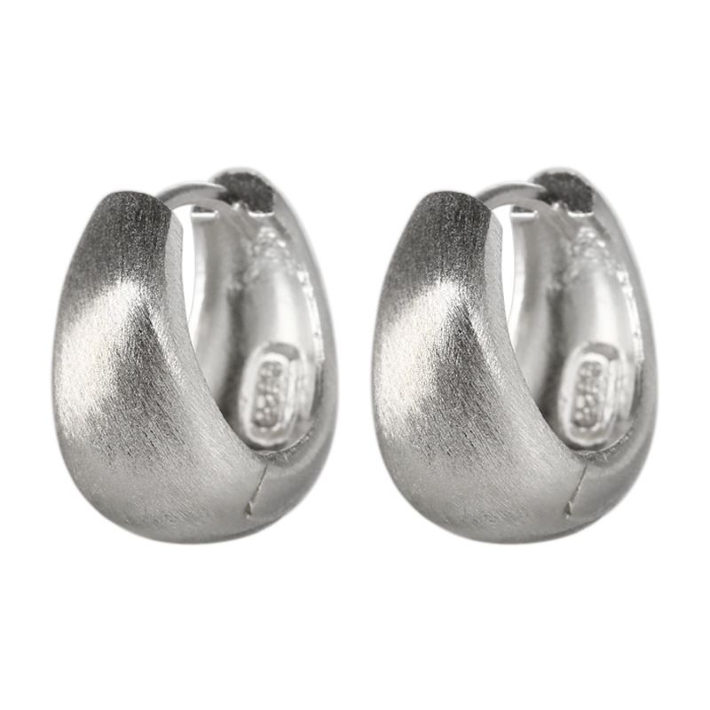 Orecchini pendenti a forma di U in argento sterling 925 spazzolato, pesanti, fatti a mano, in argento opaco brillante, versatili e alla moda per donne_voghion.com