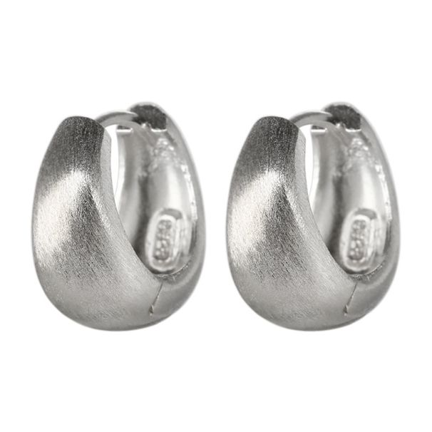 Orecchini pendenti a forma di U in argento sterling 925 spazzolato, pesanti, fatti a mano, in argento opaco brillante, versatili e alla moda per donne_voghion.com