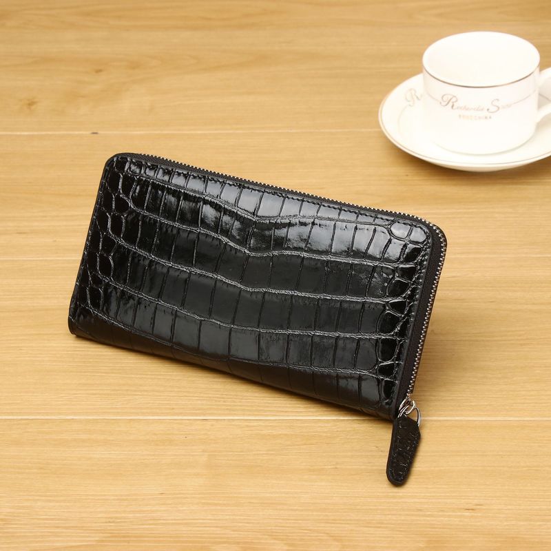 New Men's Crocodile Pattern Handbag High-end Large Capacity Clutch Fashion Wallet Multi-card Slot Phone Bag Trendy_voghion.com