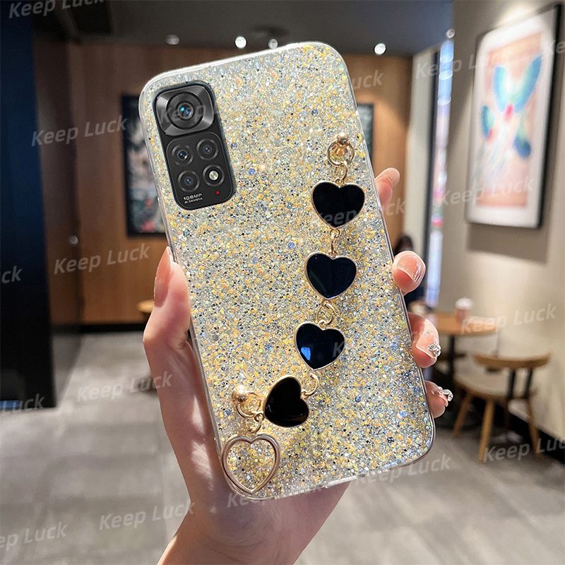 Zachte Liefde Warmte Bacelet Telefoon Case Fo Xiaomi Redmi Note 12 11S 10 10S 10A 9 9A 9C 10C 9T POCO X3 X4 F4 Terug Keten_voghion.com