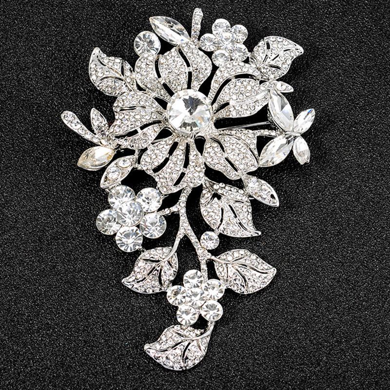 New fashion brooch exaggerated plant flower corsage popular jewelry clothing accessories_voghion.com