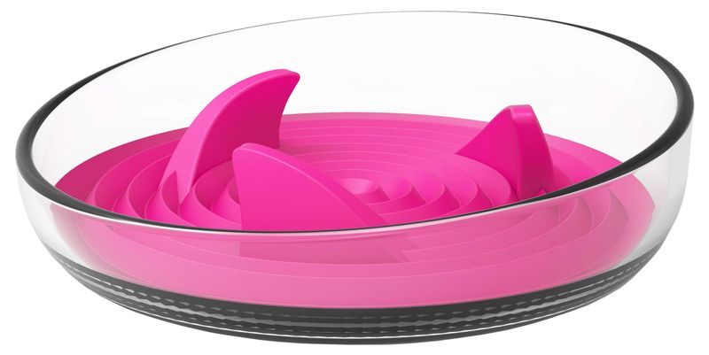 Pet Life 'Cirlicue' Shark Fin Shaped Modern Slow Feeding Pet Bowl_voghion.com