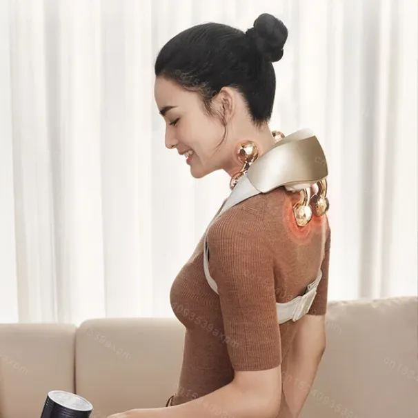 SKG Hals-Schëllermassage-Instrument Infrarout Heizung Déifgewebe Shiatsu Elektresch Réckmassagegeräter Kniet Muskelen_voghion.com