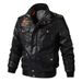 Lose Herren-Lederjacke mit mehreren Taschen in Übergröße, lässige waschbare Motorrad-PU-Lederjacke_voghion.com