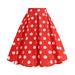 GraceChic X Cross-Border Women's Manufacturer Wholesale European And American Fashion Versatile Polka Dot Print Half Pleated Waist_voghion.com