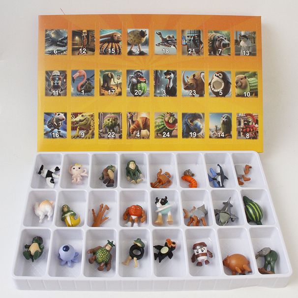 New Trendy Cute Blind Box Figurines, 24 Styles, Classic Of Mountains And Seas Wooden Stick Figures, Christmas Hole Fun._voghion.com