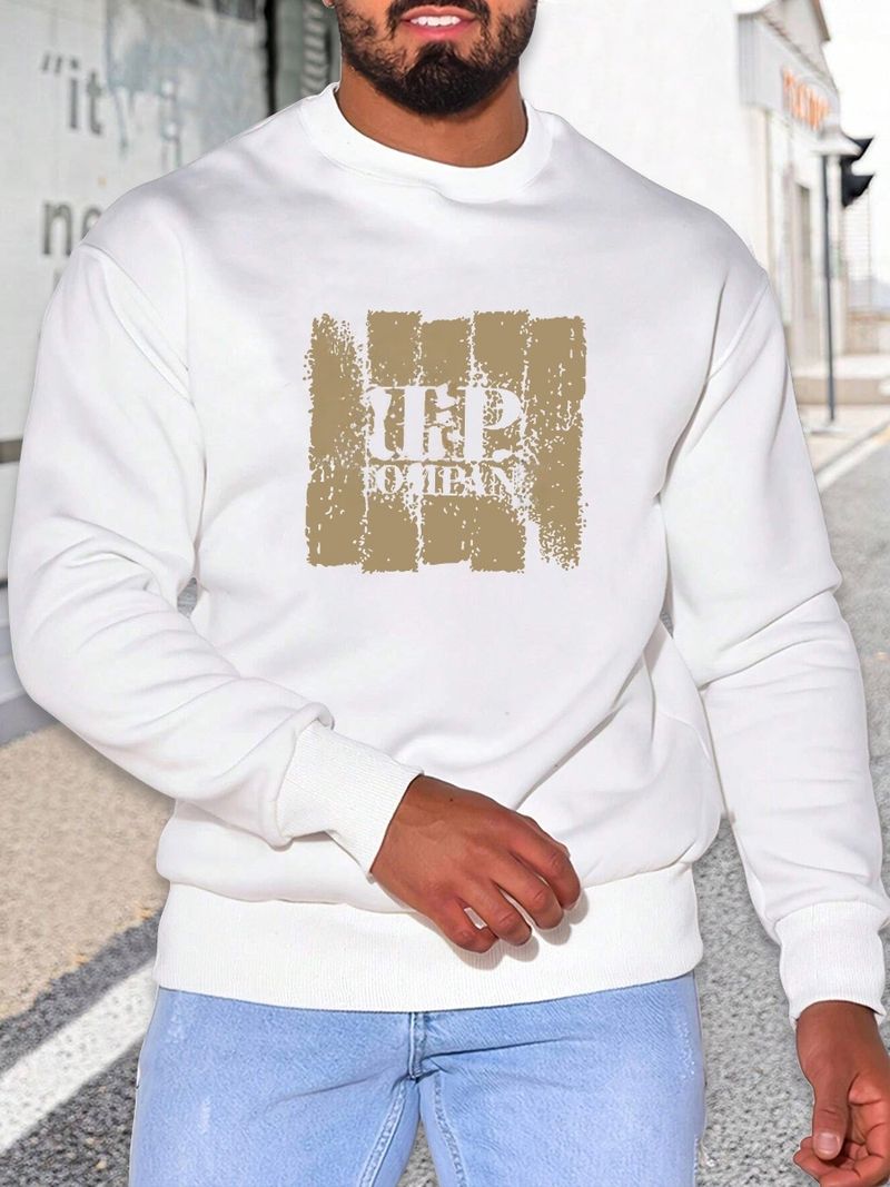 Polar Fleece Einfarbig Rundhals Pullover Herren Candy Baumwolle Langarm Arbeitskleidung_voghion.com