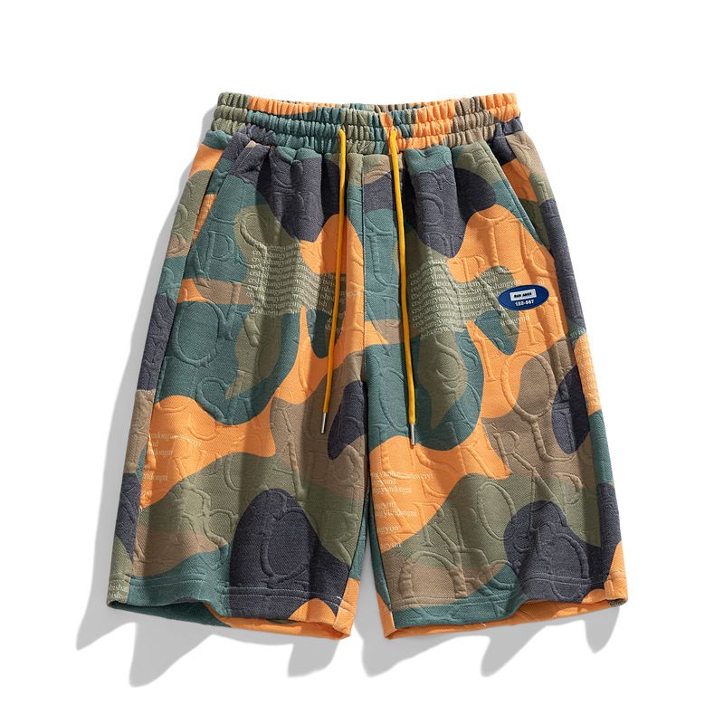 Pantaloncini in seta ghiacciata da uomo, estivi, nuovi, per il tempo libero, sportivi, larghi, mimetici, da spiaggia, ad alto peso, di alta qualità._voghion.com
