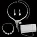 Collana orecchini bracciale con zirconi a goccia intarsiati di lusso e borsa da sera lucida, abito da banchetto in quattro pezzi_voghion.com