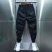 Men's loose 100 with elastic waist elastic thin casual pants nine points sports pants_voghion.com