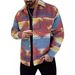 Herrenbekleidung Herren Casual Printed Cotton Button Baumwolljacke Langarmmantel Revers Western Jacquard Jacke Mantel_voghion.com