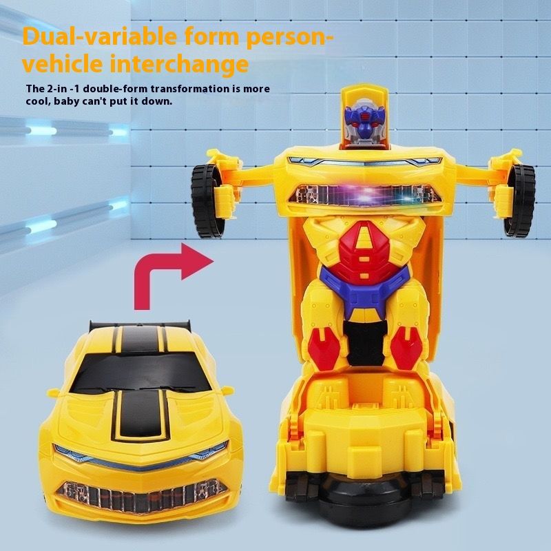 Coche eléctrico acrobático, música, iluminación, conducción universal, robot de transformación de coche, puesto de juguetes para niños_voghion.com