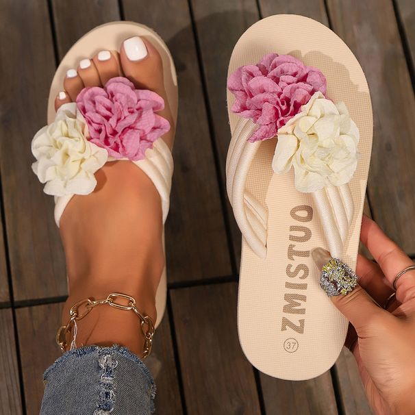 Slippers Flower Flip-flops Platform Slippers Casual Everything With Light Beach Slippers_voghion.com