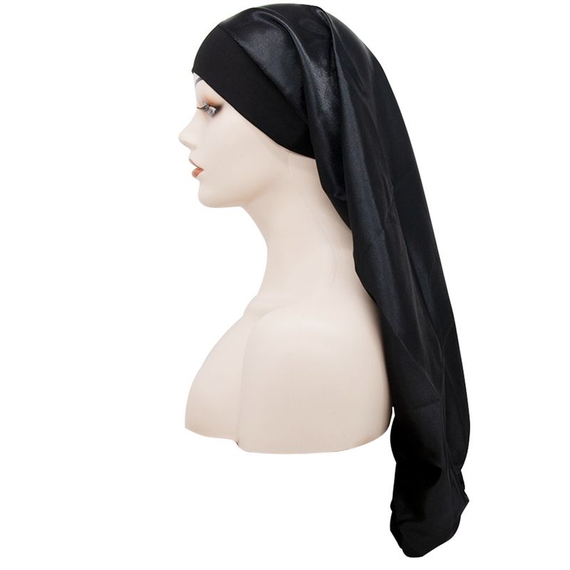 Touca de dormir feminina de cetim com aba larga e elástica, peça única para cuidados com cabelos longos, dropshipping_voghion.com
