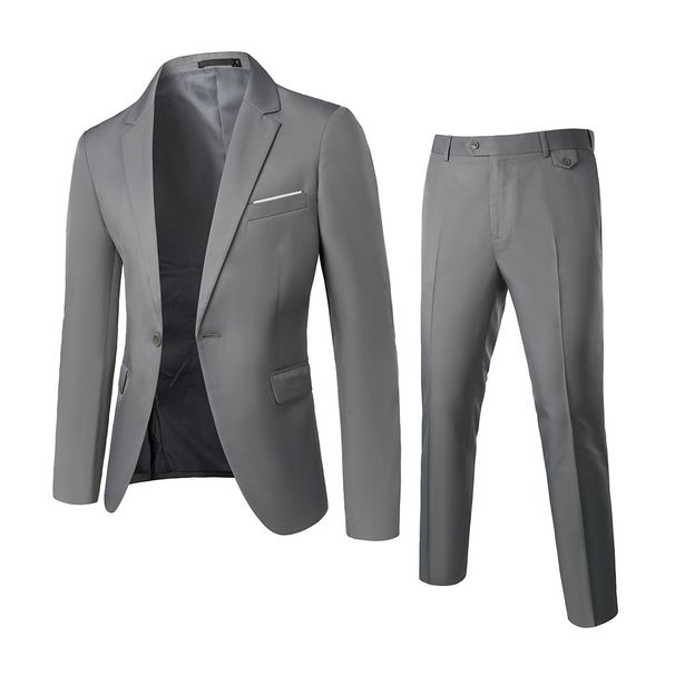 2024 Cross-border European Size Spring And Autumn Men's Casual Basic Suits Men's Business Formal Suits Solid Color Suits_voghion.com