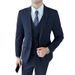 Men's Two-Button Slim Fit Suit Set – Business Formal & Wedding Blazer With Notch Lapel & Center Vent (Navy/Black/Gray, Optional Vest)_voghion.com